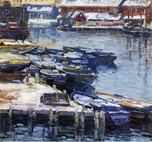 Docks In Winter by Charles Salis Kaelin