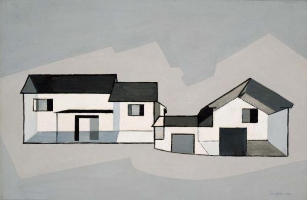 On The Theme Of Farm Buildings, 1947 by Charles Sheeler