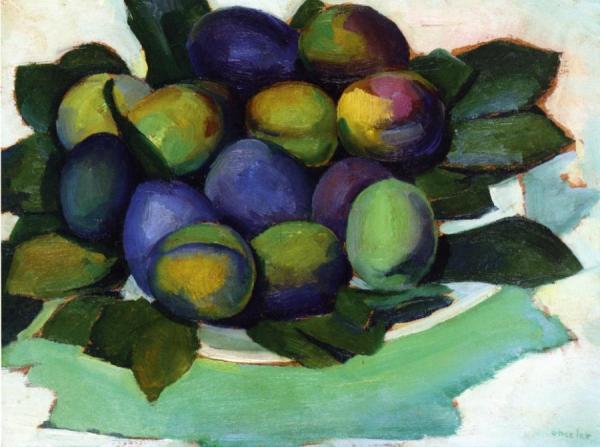 Plums On A Plate by Charles Sheeler