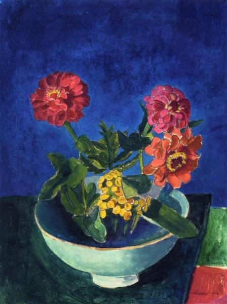 Zinnias In A Bowl by Charles Sheeler