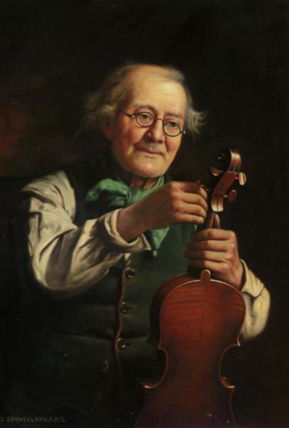 A Broken String by Charles Spencelayh