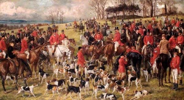 A Kill With The Whaddon Chase Foxhounds by Charles Spencelayh