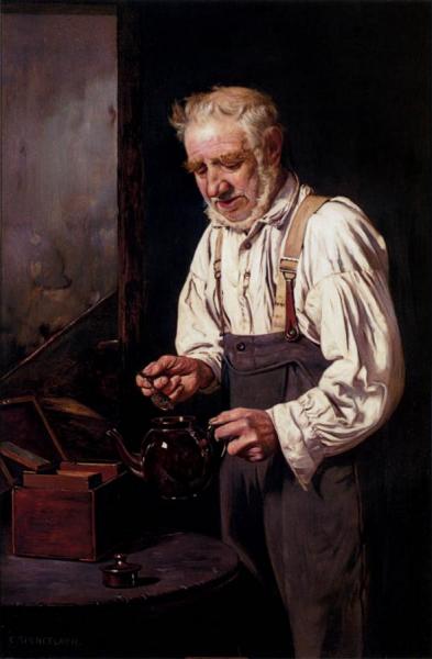 Making The Tea by Charles Spencelayh