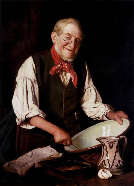 Mixing The Pudding by Charles Spencelayh