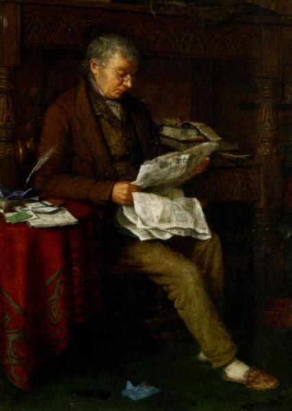 Reading The Standard by Charles Spencelayh