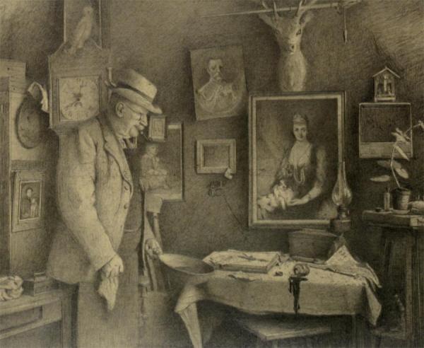 The Accident by Charles Spencelayh