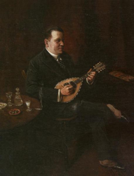 The Mandolin Player by Charles Spencelayh