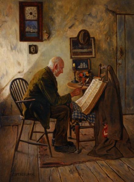 The Morning Chapter by Charles Spencelayh Oil Painting Reproductions