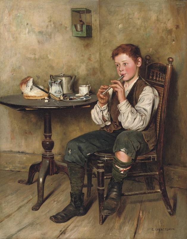 The Penny Whistle by Charles Spencelayh