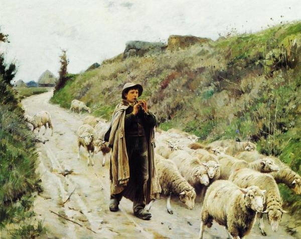 Return Of The Flock by Charles Sprague Pearce Oil Painting Reproductions