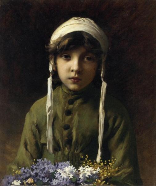 Charles Sprague Pearce The Little Flower Girl