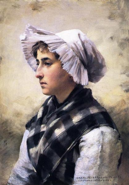 Woman With A Bonnet by Charles Sprague Pearce