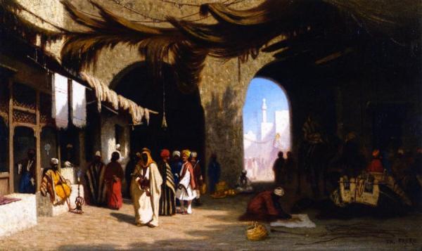 A Bazar In Beirut by Charles Théodore Frère