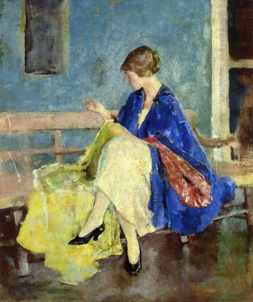 Blue Kimono by Charles W. Hawthorne