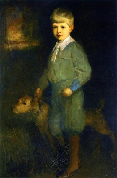 Boy With His Dog by Charles W. Hawthorne