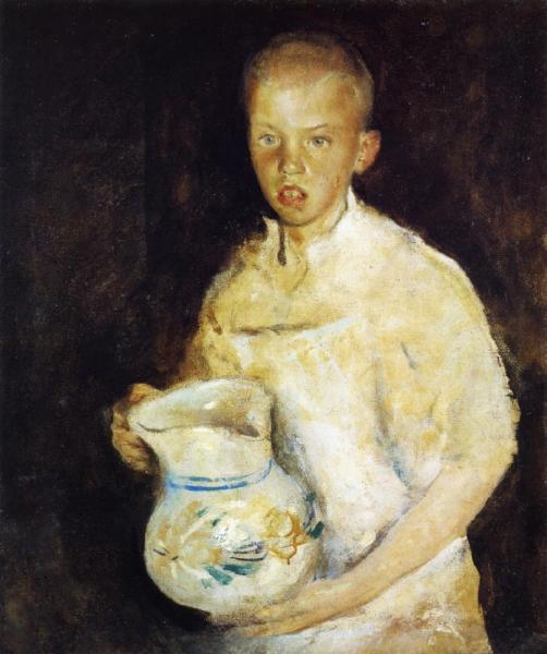 Boy With Pitcher by Charles W. Hawthorne