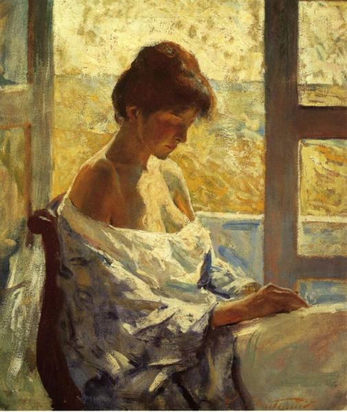 By The Window by Charles W. Hawthorne