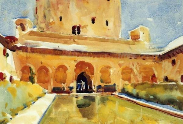 Court Of The Myrtles, Alhambra by Charles W. Hawthorne