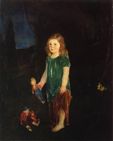 Girl With Dolls by Charles W. Hawthorne