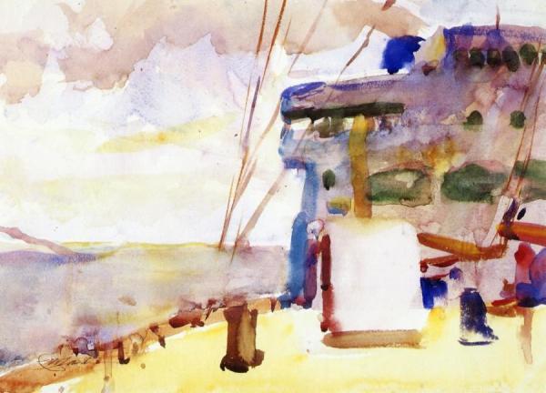 On Board The S. S. Alesia by Charles W. Hawthorne