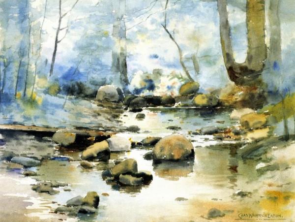 Charles Warren Eaton Rocks In A Stream