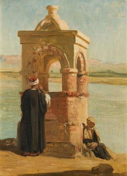 Oriental Scene, Esna, Egypt by Charles Zacherie Landelle Oil Painting Reproductions