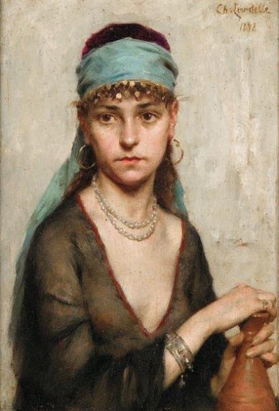 Portrait Of A Woman (portrait De Femme) by Charles Zacherie Landelle Oil Painting Reproductions