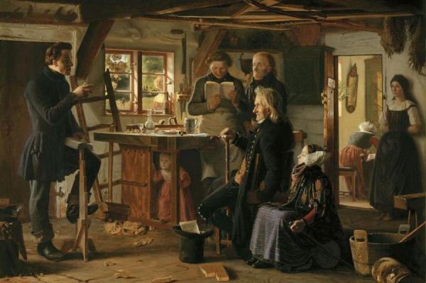 Mormons Visiting A Carpenter In The Countryside by Christen Dalsgaard