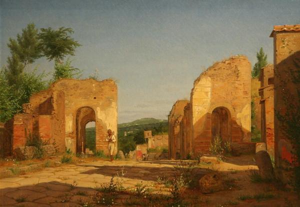 Gateway In The Via Sepulcralis In Pompeii by Christen Kobke