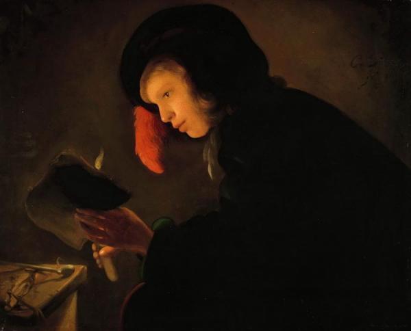 Young Man With Candle by Christiaen Jansz Dusart Oil Painting Reproductions