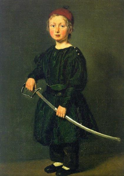 Portrait Of A Boy: One Of The Artist's Sons by Christian Albrecht Jensen