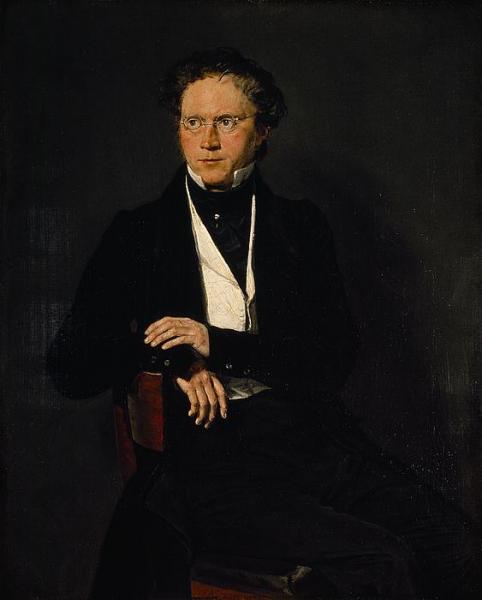 Portrait Of The Poet Ludvig Bødtcher by Christian Albrecht Jensen