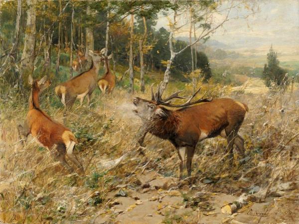 Deer Herd by Christian Johann Kroner