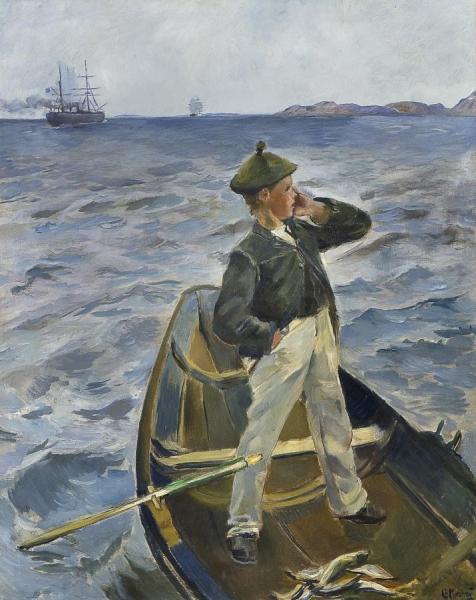 In The Boat by Christian Krohg