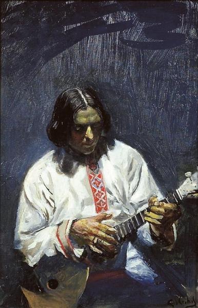 Ivan Wolkof With Balalaika by Christian Krohg