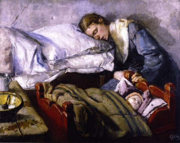 Sleeping Mother by Christian Krohg