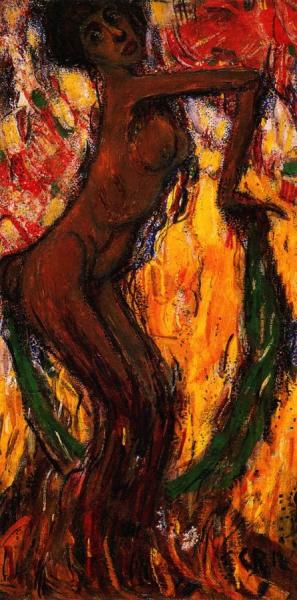 Dancing Faun With Green Veil by Christian Rohlfs