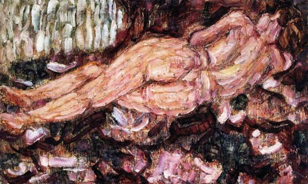 Female Nude Rear View by Christian Rohlfs