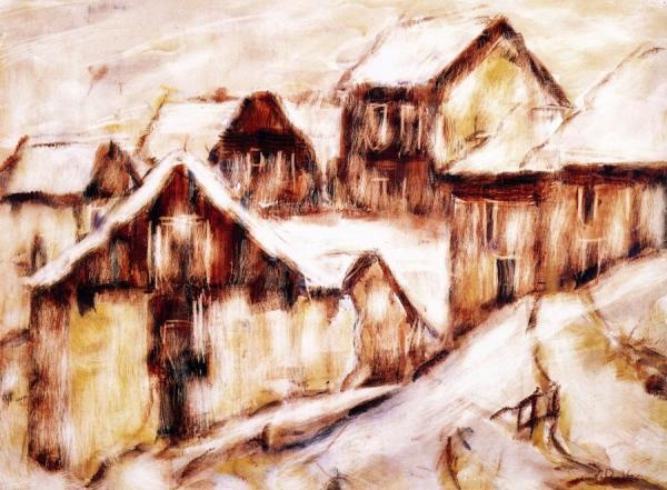 Ticino Houses In The Snow by Christian Rohlfs