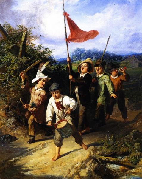 Boys Playing Soldiers by Christian Schussele