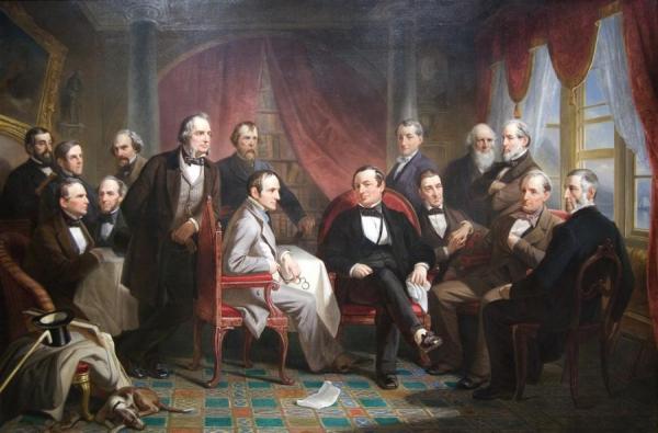 Washington Irving And His Literary Friends At Sunnyside by Christian Schussele