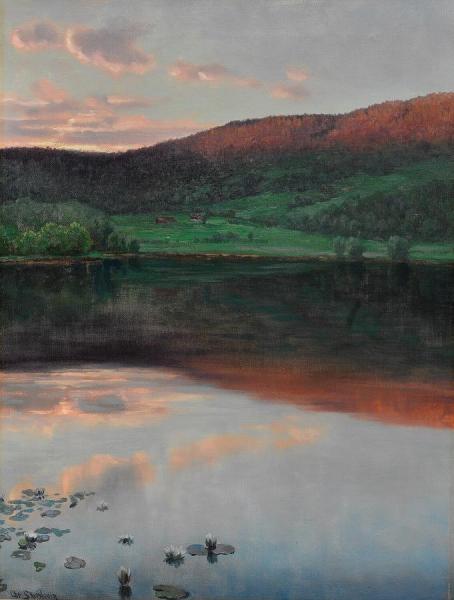 Evening Landscape In Eggedal by Christian Skredsvig