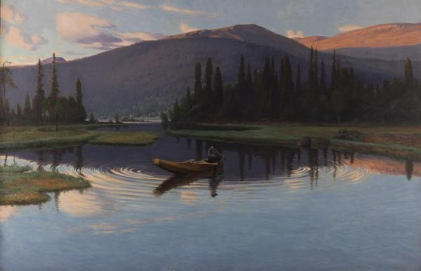 Landskap Fra Djupsjøen,1901 by Christian Skredsvig Oil Painting Reproductions