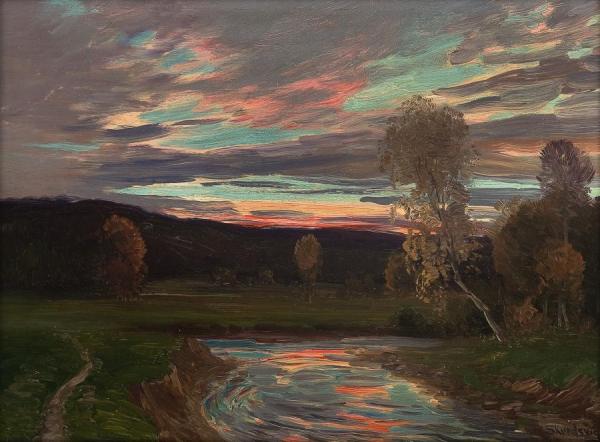 Sunset Over Eggedal by Christian Skredsvig