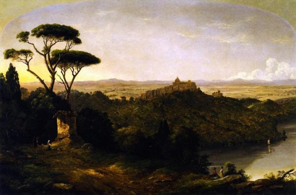 Castle Gondolfo, Lake Albano, Italy by Christopher Pearse Cranch Oil Painting Reproductions