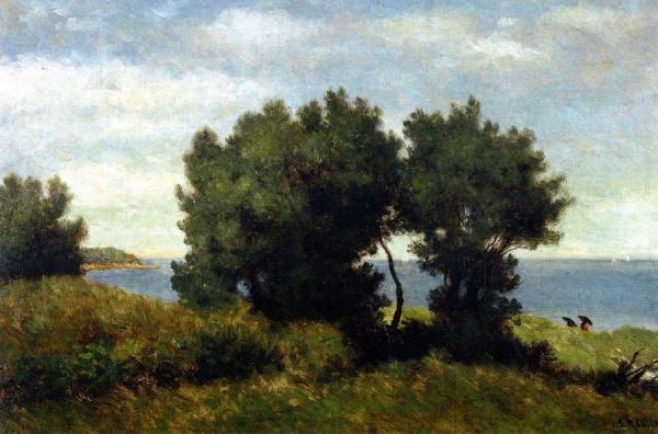 Landscape By The Sea by Christopher Pearse Cranch Oil Painting Reproductions