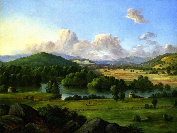 River Running Between Pastures by Christopher Pearse Cranch Oil Painting Reproductions