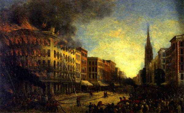 The Burning Of Barnum's Museum by Christopher Pearse Cranch