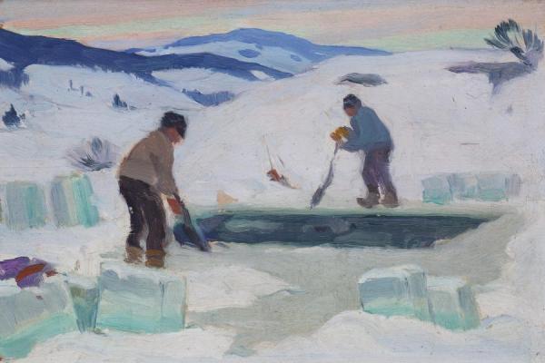 Coupe De La Glace, RiviÈre Du Gouffre (charlevoix) (vers 1921) by Clarence Gagnon Oil Painting Reproductions