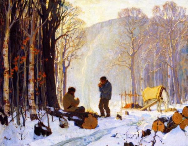 Early Winter Morning In The Woods, Baie-saint-paul by Clarence Gagnon